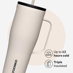 Corkcicle Cold Cup XL Latte couvercle et paille sécurisés pour boire sans renverser