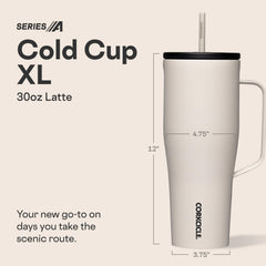 Corkcicle Cold Cup XL Latte poignée ergonomique pour transport facile
