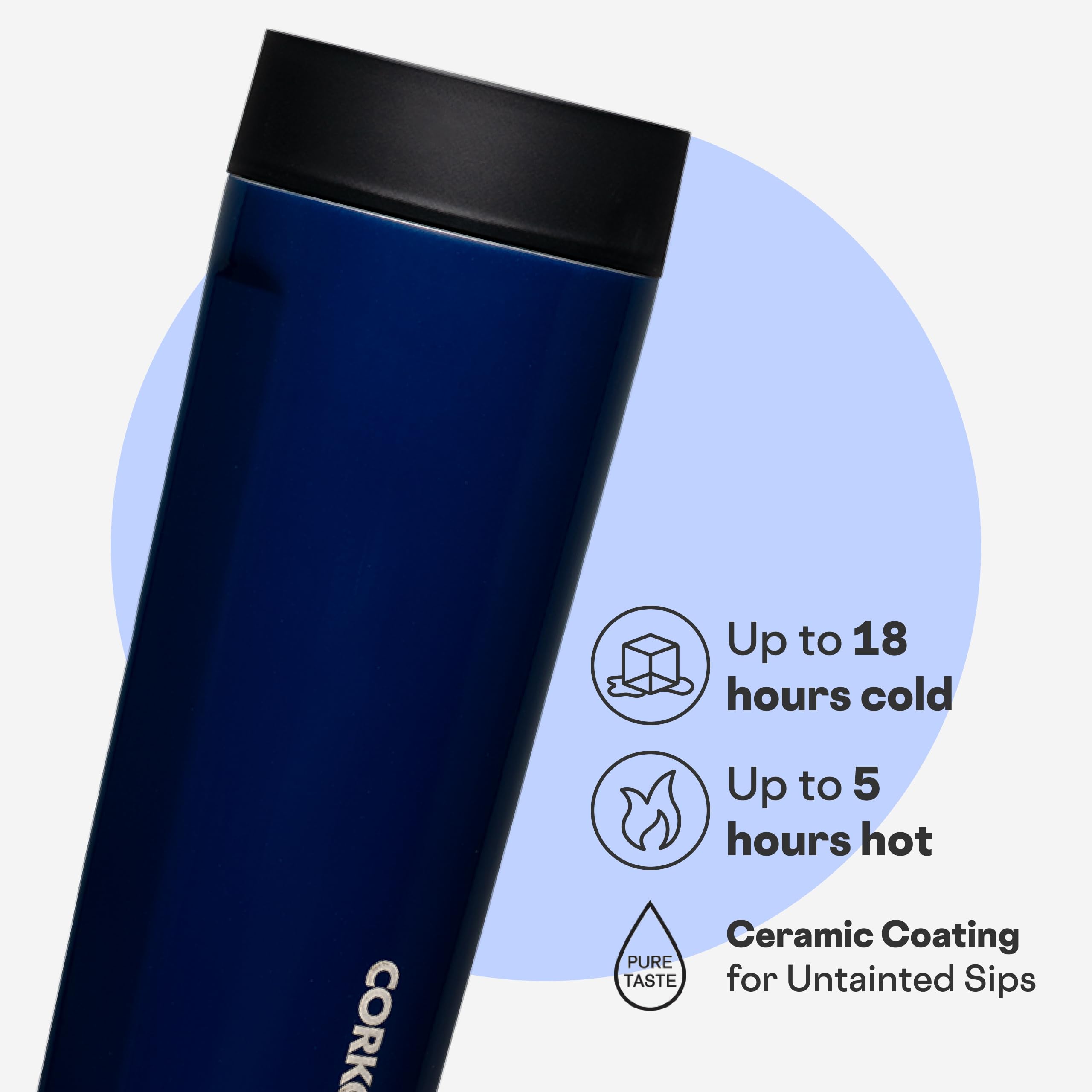 Corkcicle Commuter Cup profil mince adapté aux porte-gobelets et sacs
