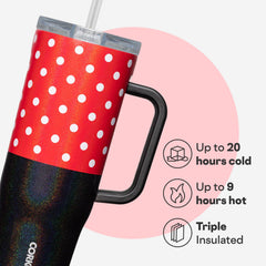 Corkcicle gobelet Minnie couvercle et paille facilitant la boisson sans déperdition de chaleur