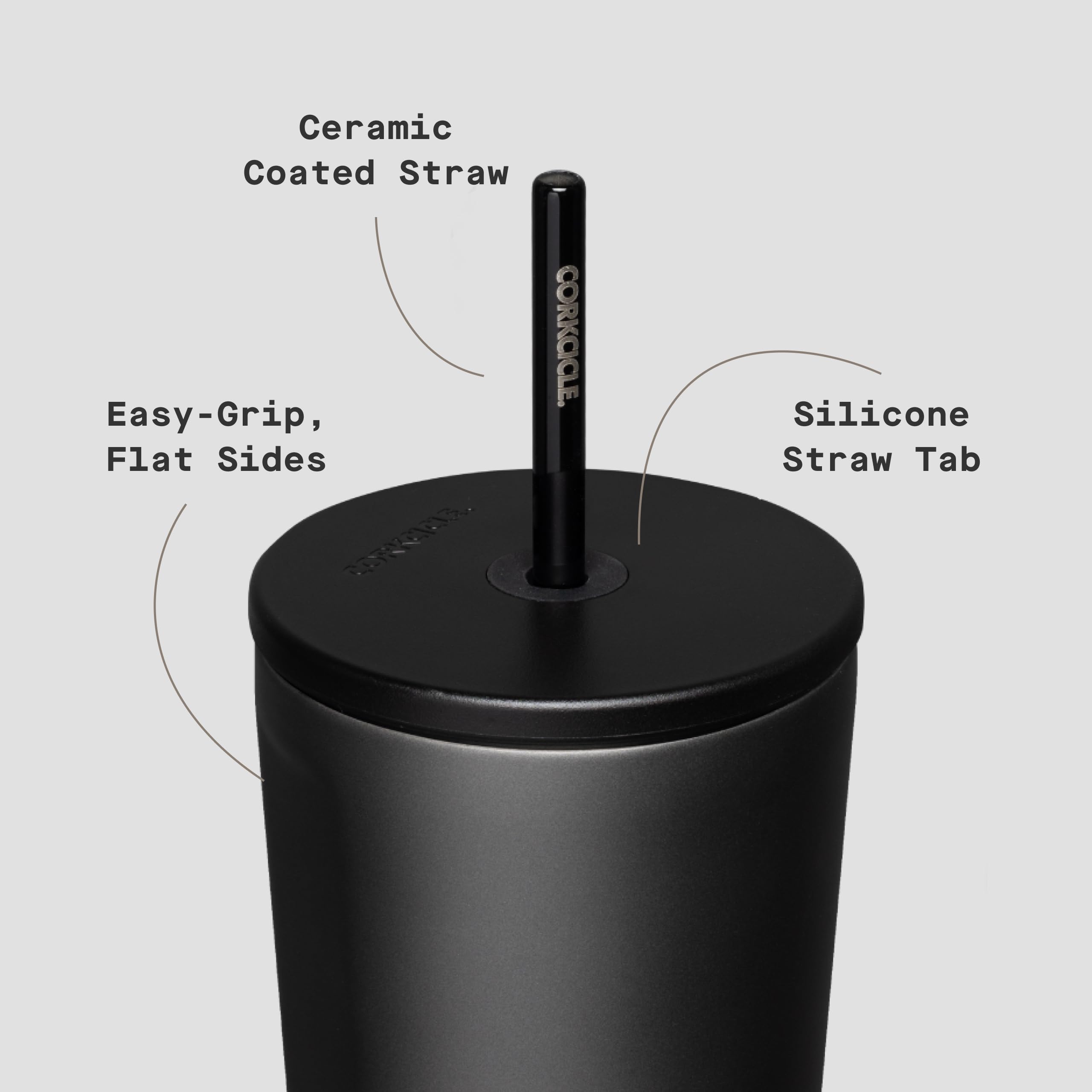 Corkcicle texture Ceramic Slate mate, finition durable et esthétique