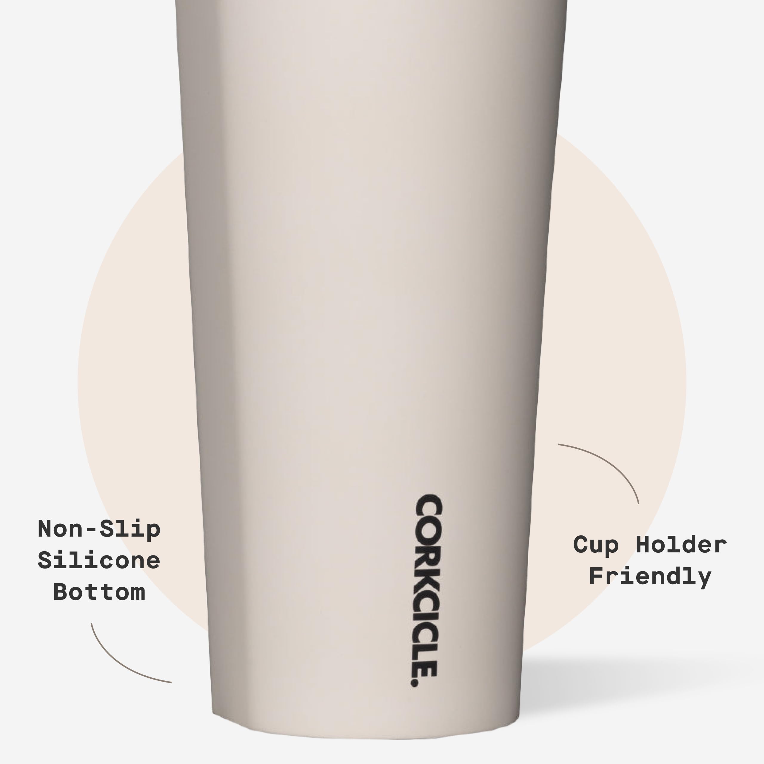 Corkcicle gobelet Latte gros plan finition Latte résistant et esthétique
