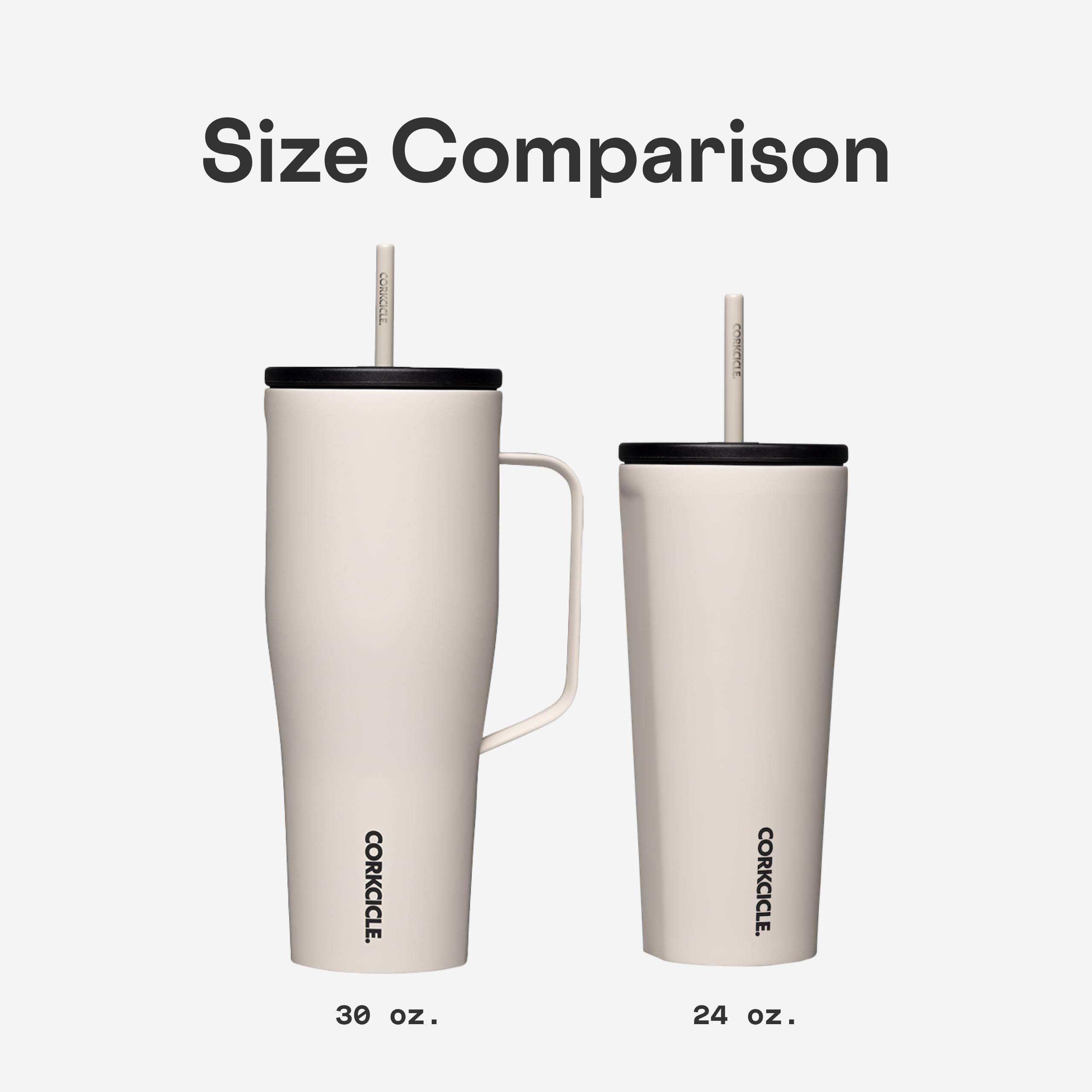 Corkcicle gobelet Latte comparaison taille montrant capacité 24 oz pratique