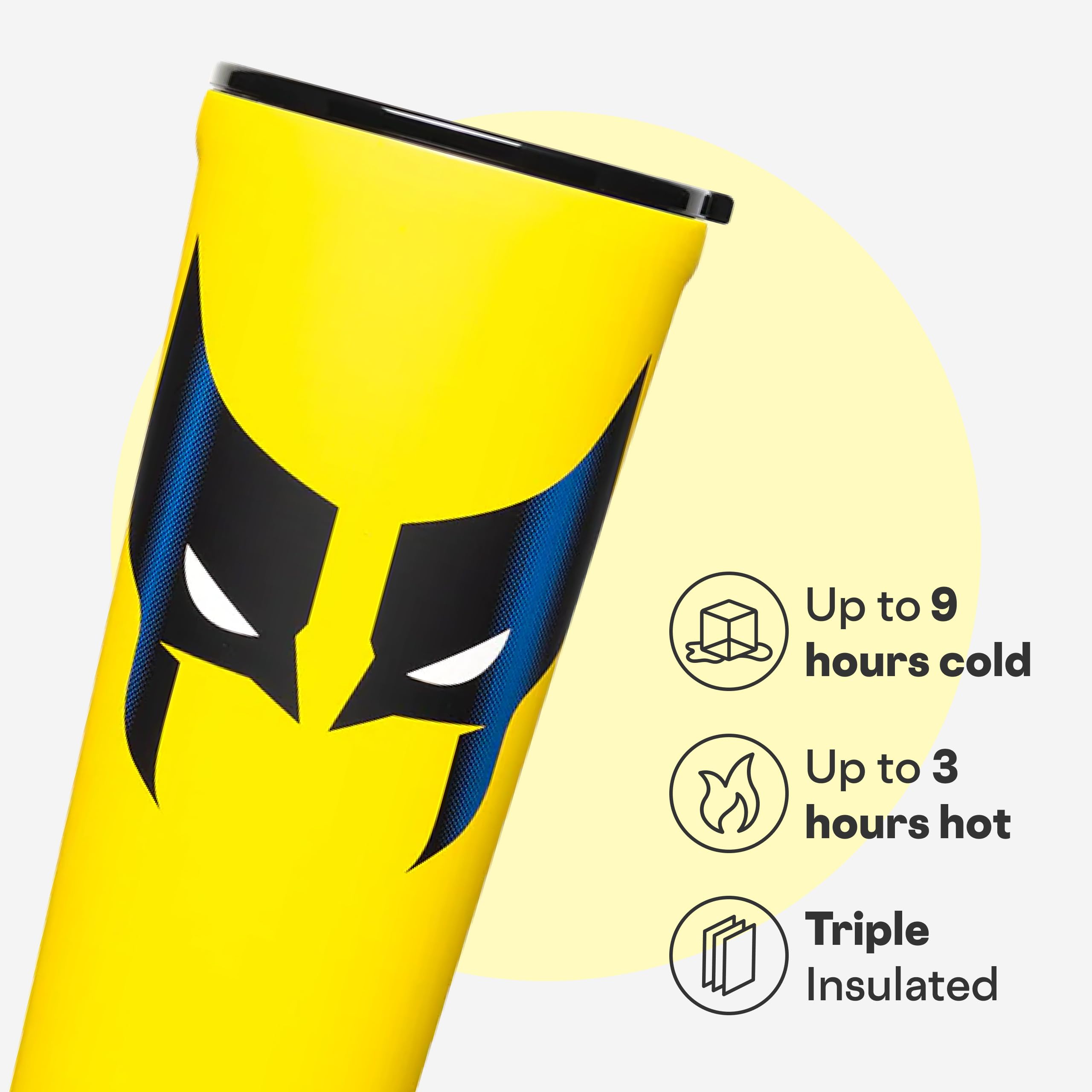 Corkcicle Wolverine couvercle coulissant montrant fermeture anti-éclaboussures pratique