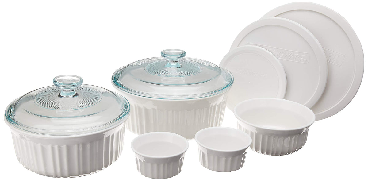 CorningWare ensemble avant cuisson blanc élégant prêt au four et service