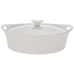 CorningWare cocotte ovale face avant montrant design French White et praticité