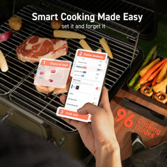Cosori thermomètre en usage sur barbecue surveille cuisson sans rester à côté