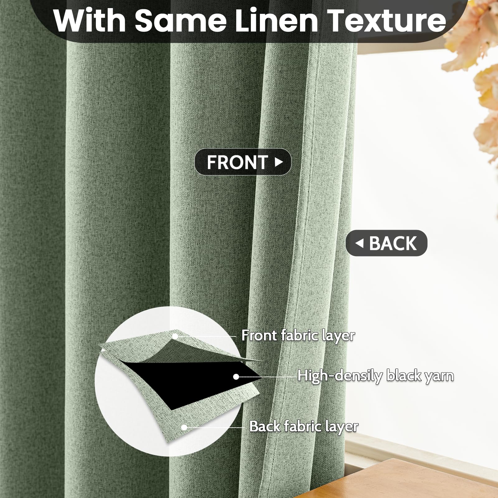 COSVIYA tissu texture gros plan linifié offrant un toucher doux et aspect luxueux