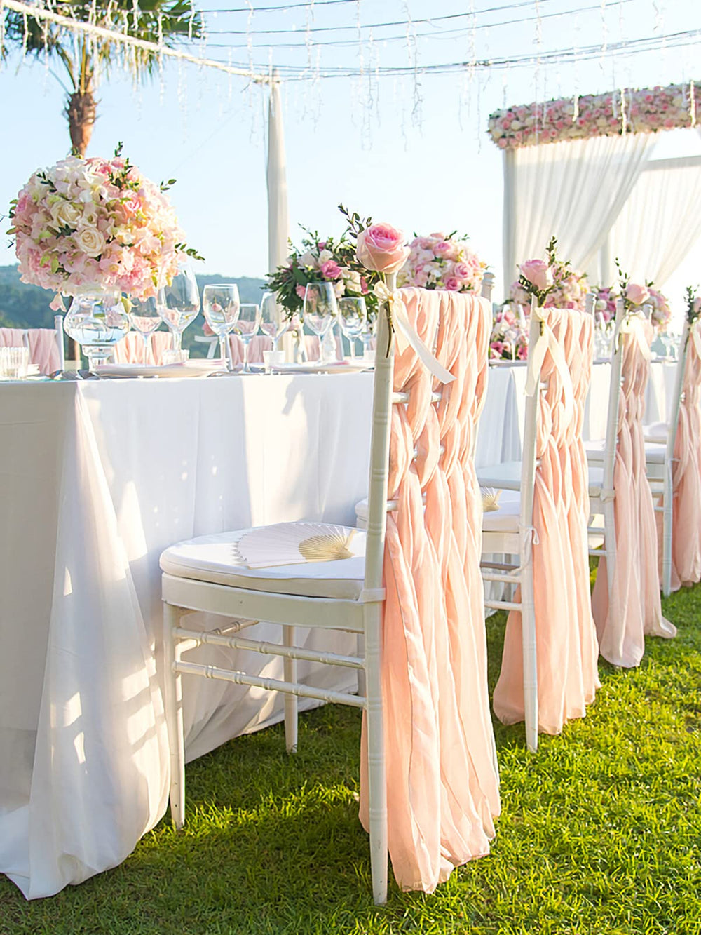 Cosweet scène de mariage décor avec éventails comme cadeaux élégants
