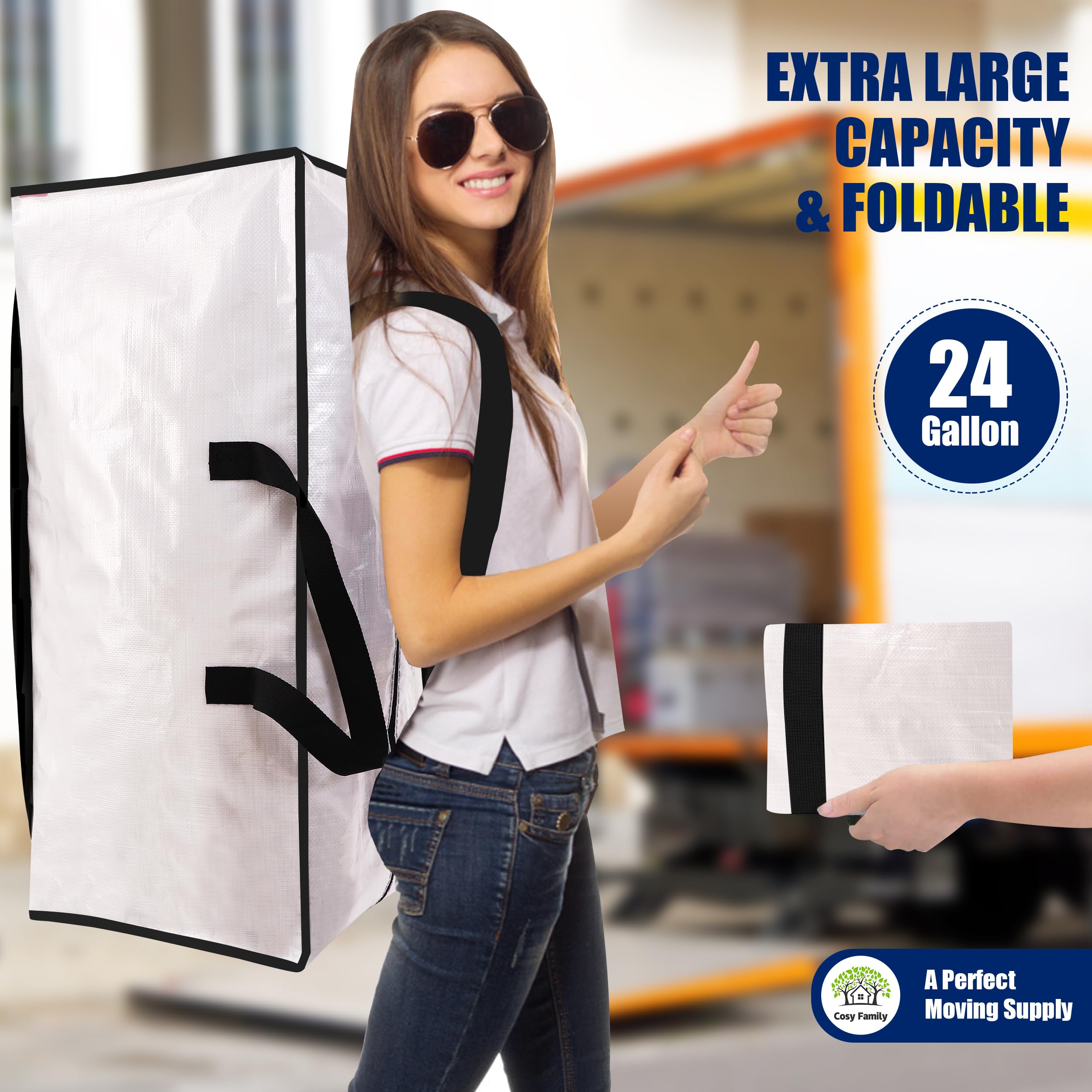 Cosy Family sac à côté d'une chaise pour visualiser l'échelle réelle