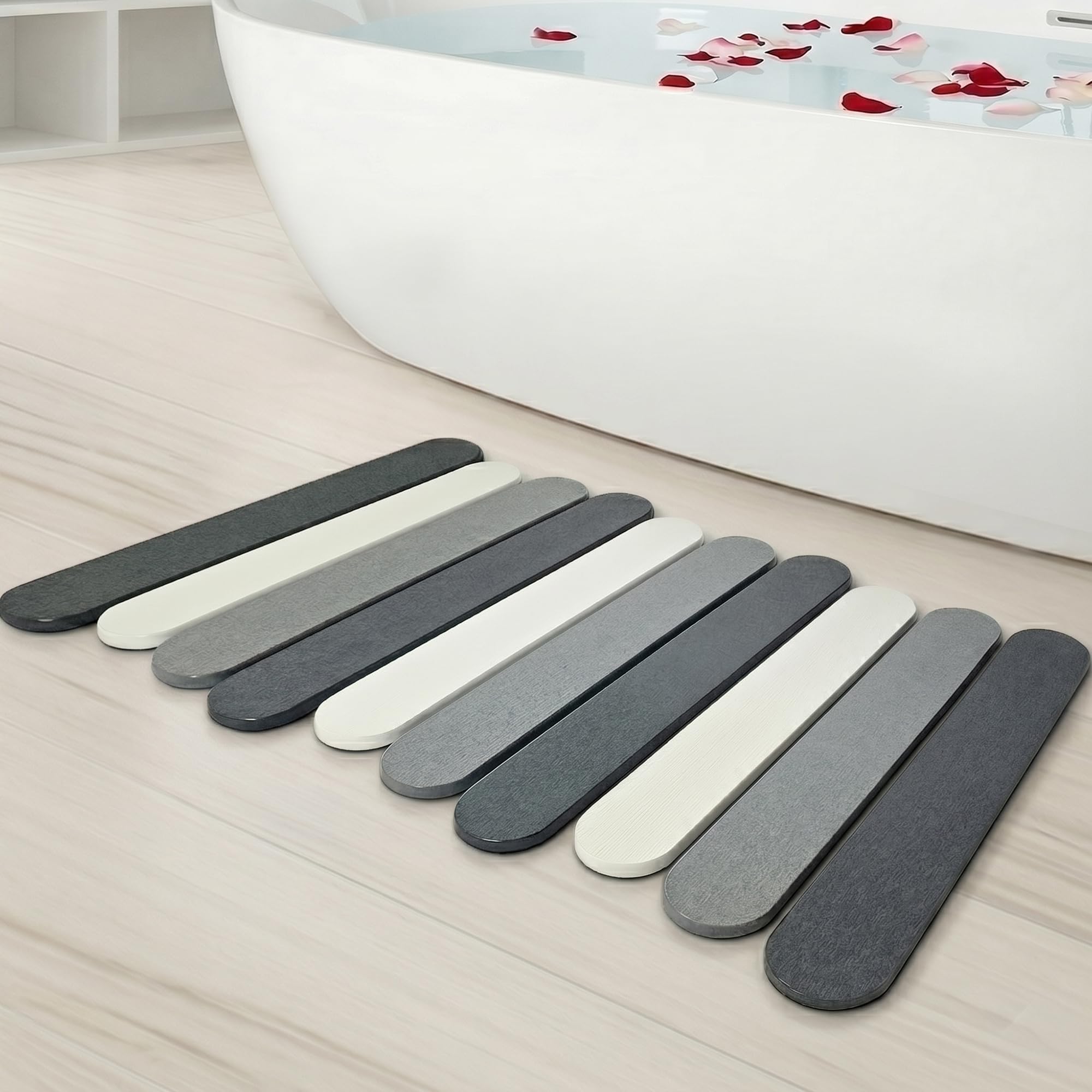 CosyVine tapis de bain face avant montrant absorption instantanée