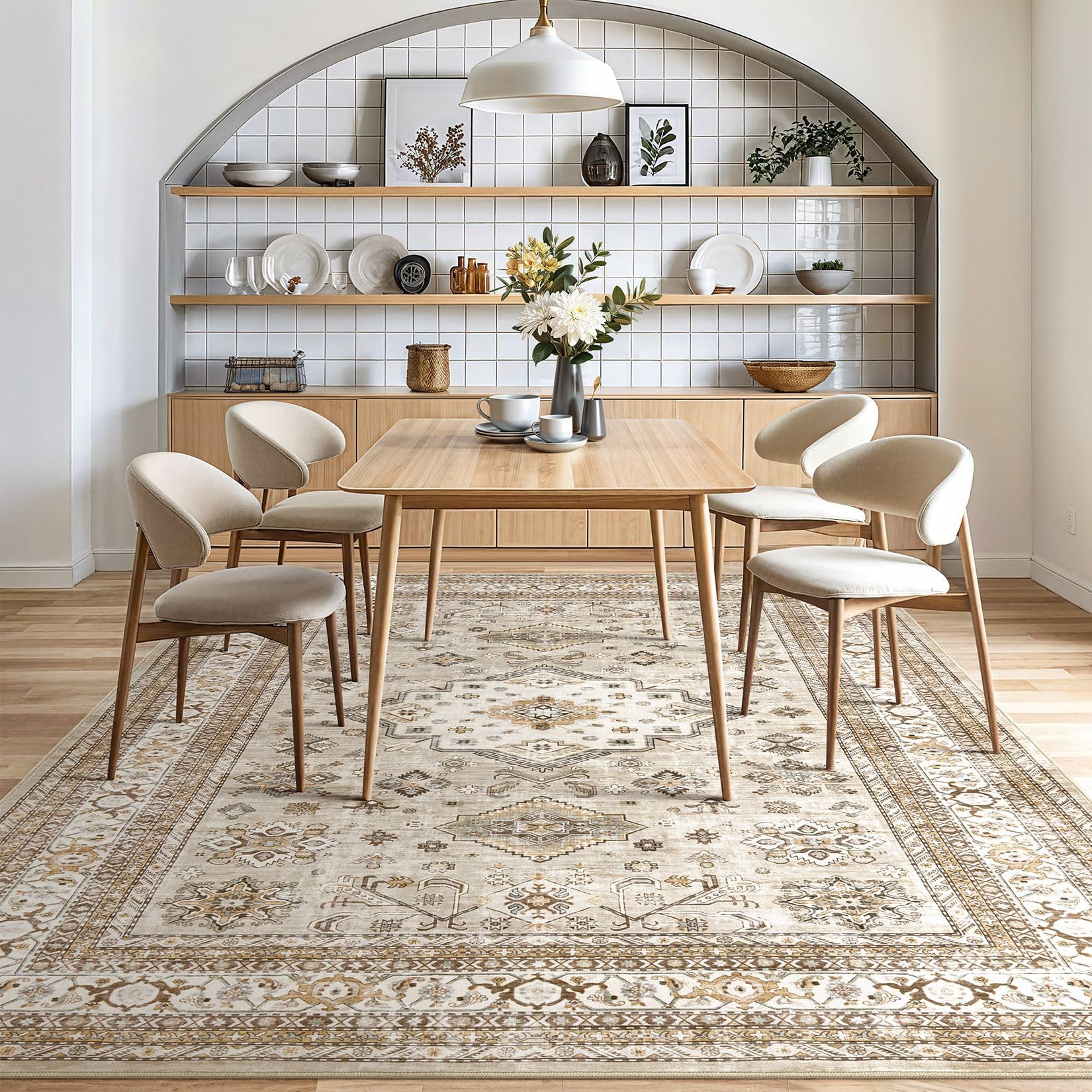 cotiled tapis positionné sous canapé, harmonise mobilier et réduit bruit de pas