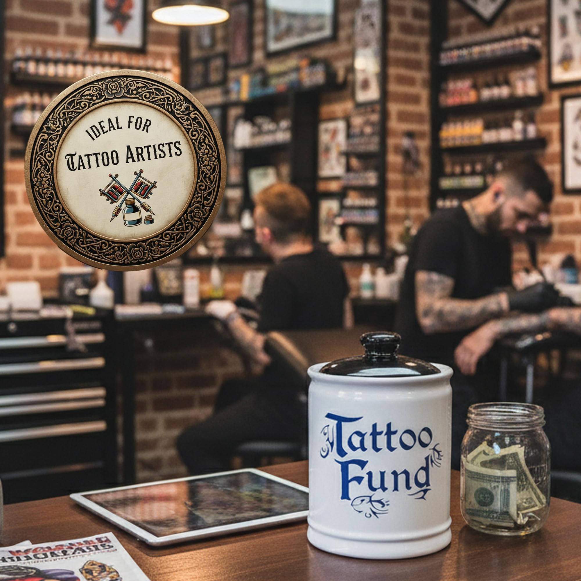 Cottage Creek intégré dans un studio tatouage comme élément déco et récipient pratique