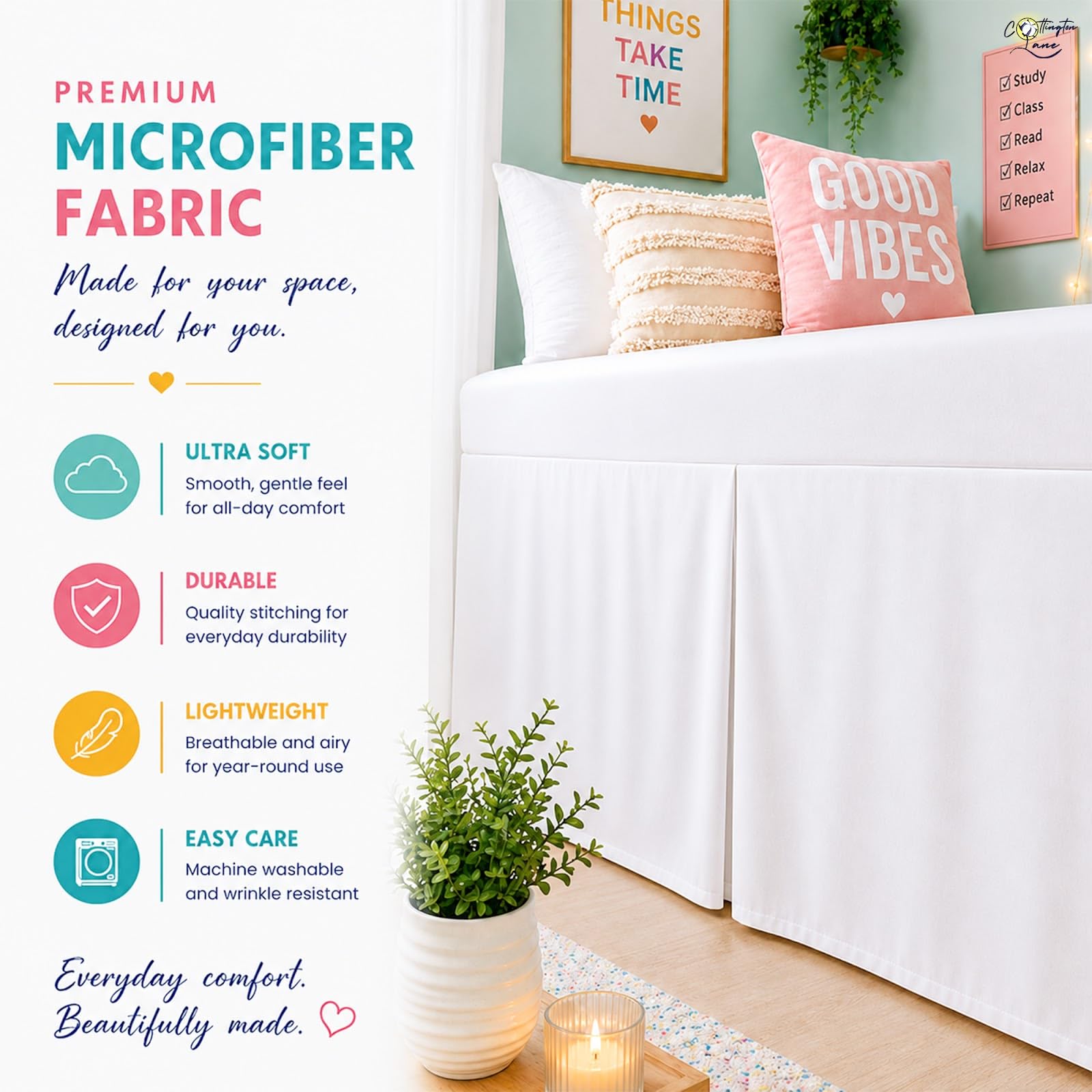 Cottington Lane gros plan microfibre brossée offrant douceur durable