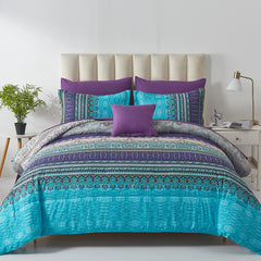 Cottolester vue frontale de la parure boho montrant motif aqua et style coordonné