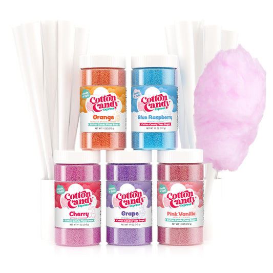 Cotton Candy Express pack face avant montrant couleurs vives et variété de parfums
