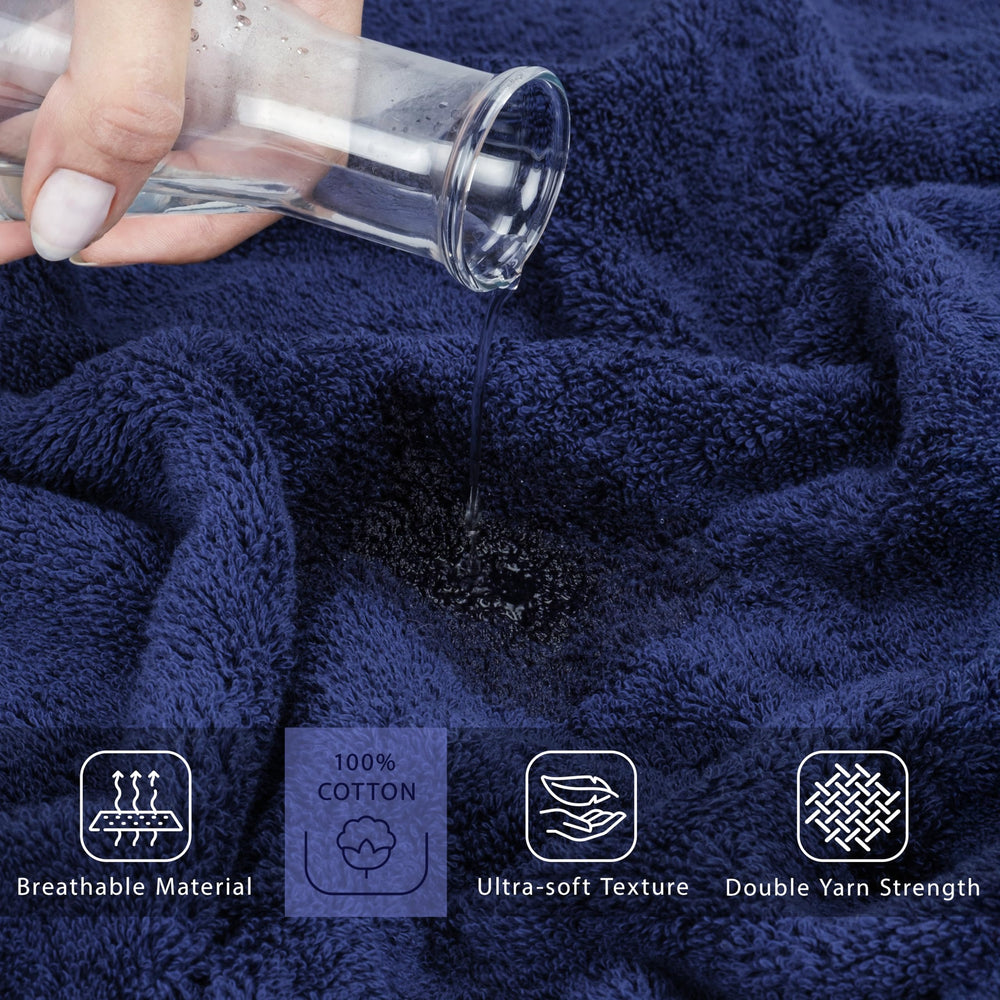 Cotton Paradise drap 40x80 posé près d'une personne, montre l'échelle et le confort