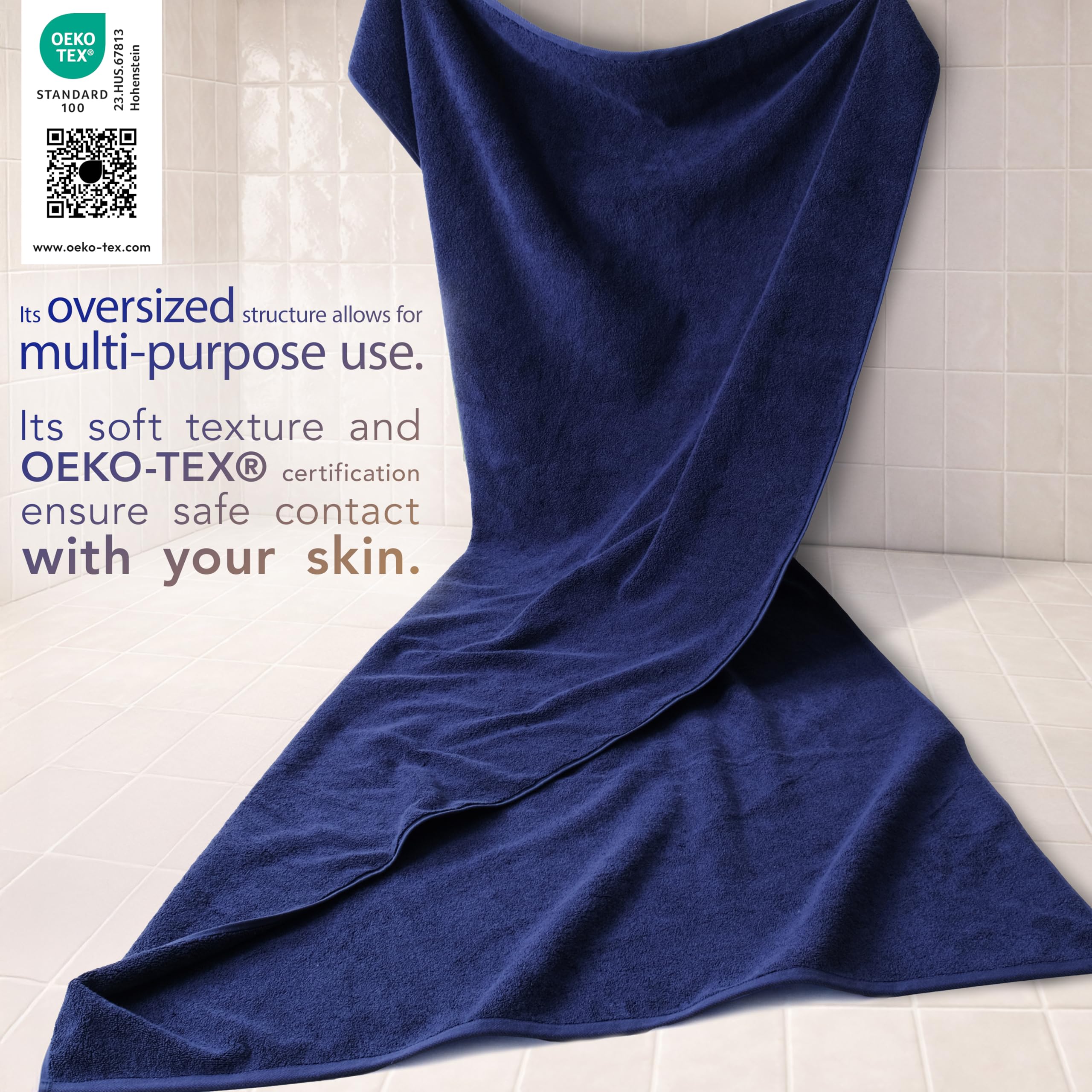 Cotton Paradise drap de bain en usage après la douche, enveloppe et absorbe rapidement