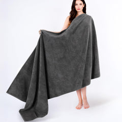 Cotton Paradise vue avant du drap de bain gris foncé, luxe absorbant