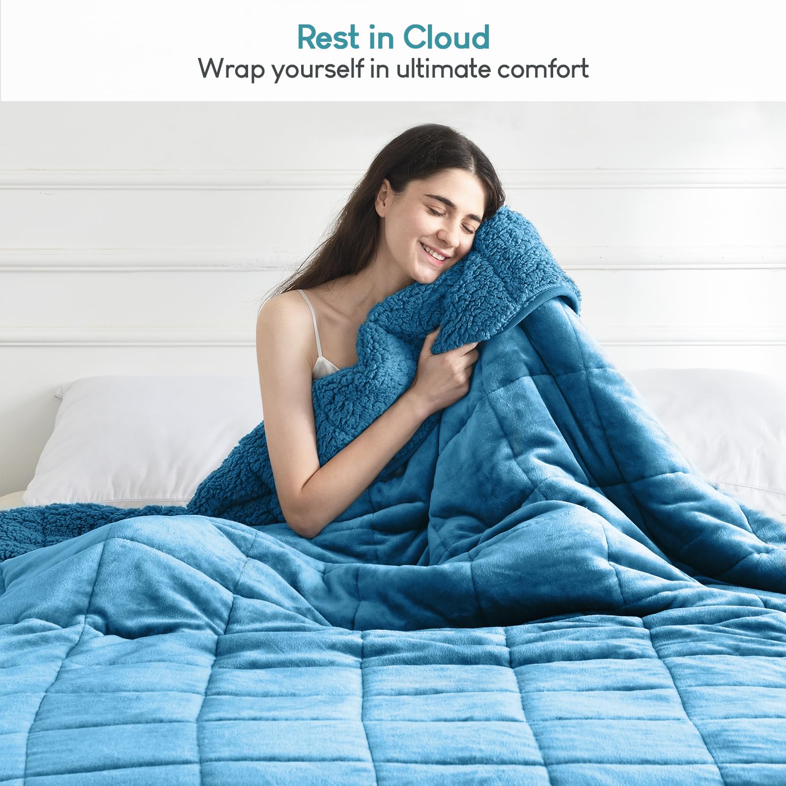 Cottonblue comparaison d'échelle sur lit queen pour visualiser taille