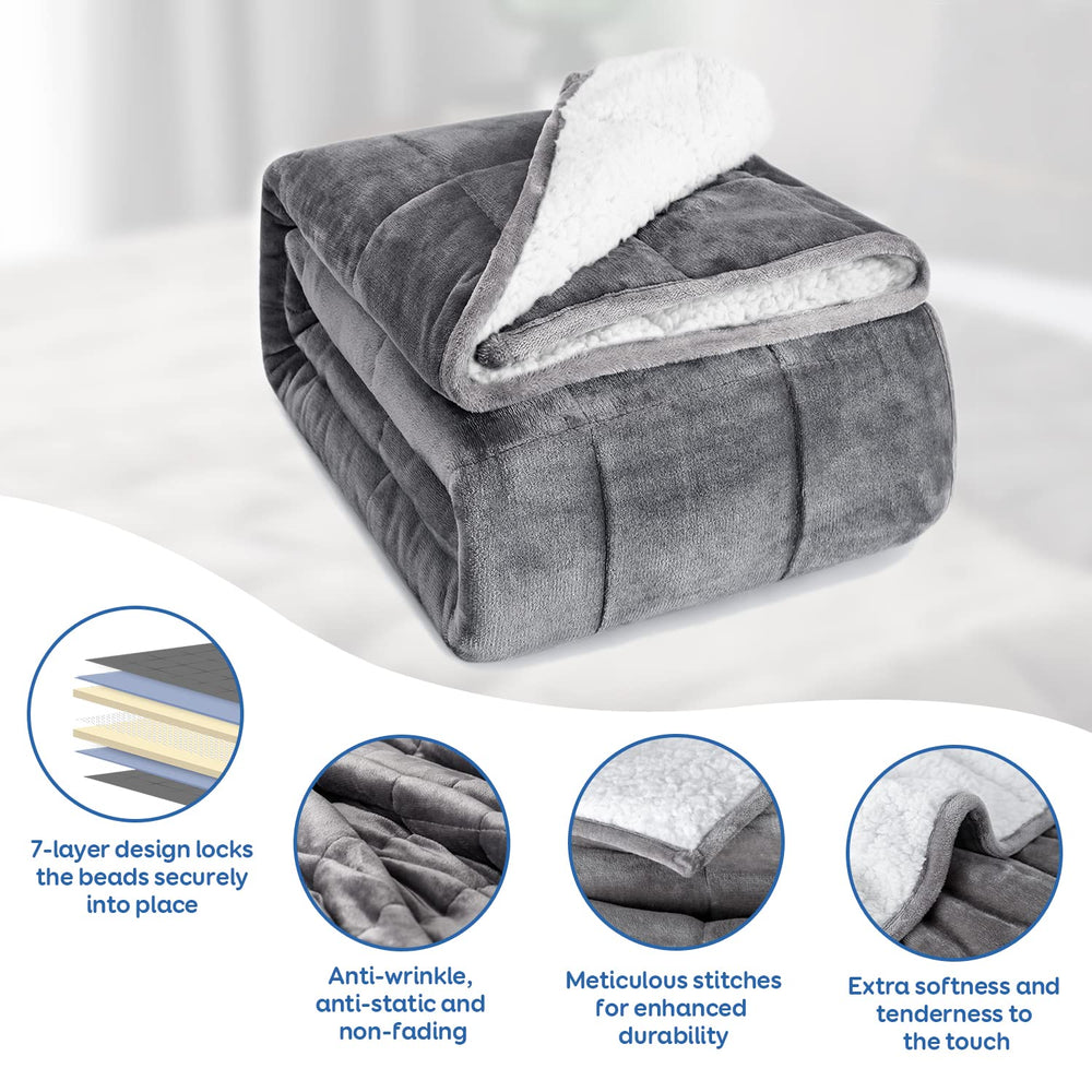 Cottonblue détail coutures compartiments assurant distribution uniforme des billes
