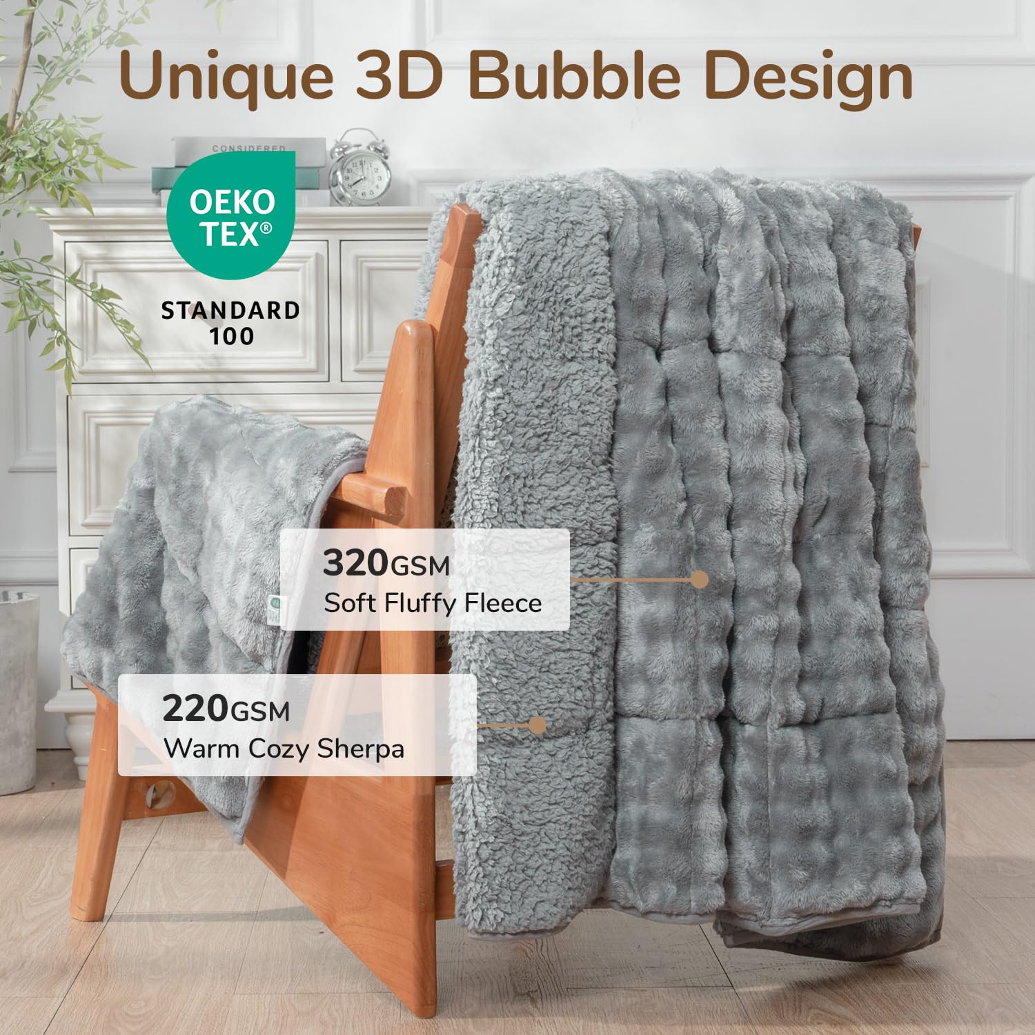 Cottonblue envers sherpa en gros plan pour chaleur et isolation