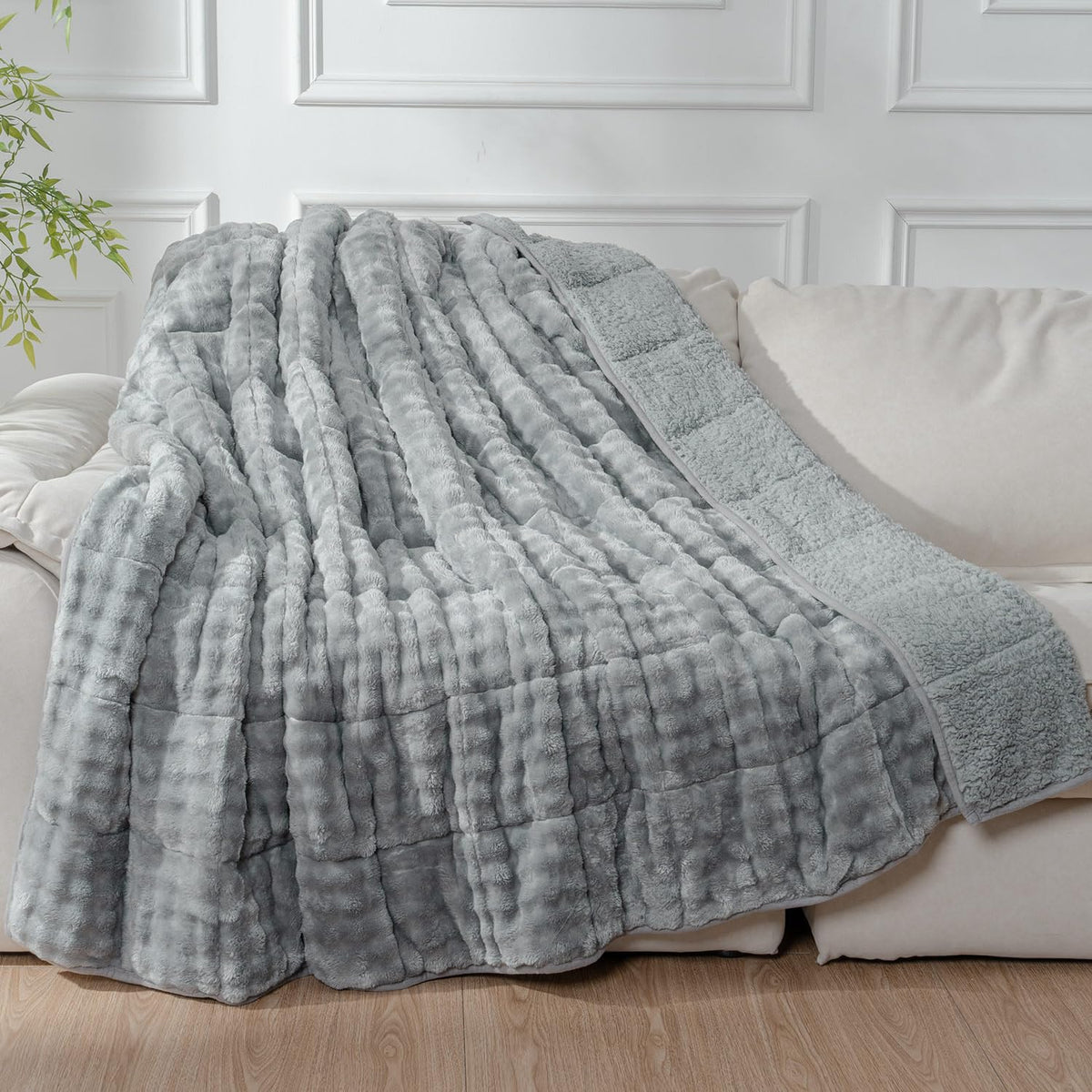Cottonblue couverture sherpa face avant montrant douceur et confort