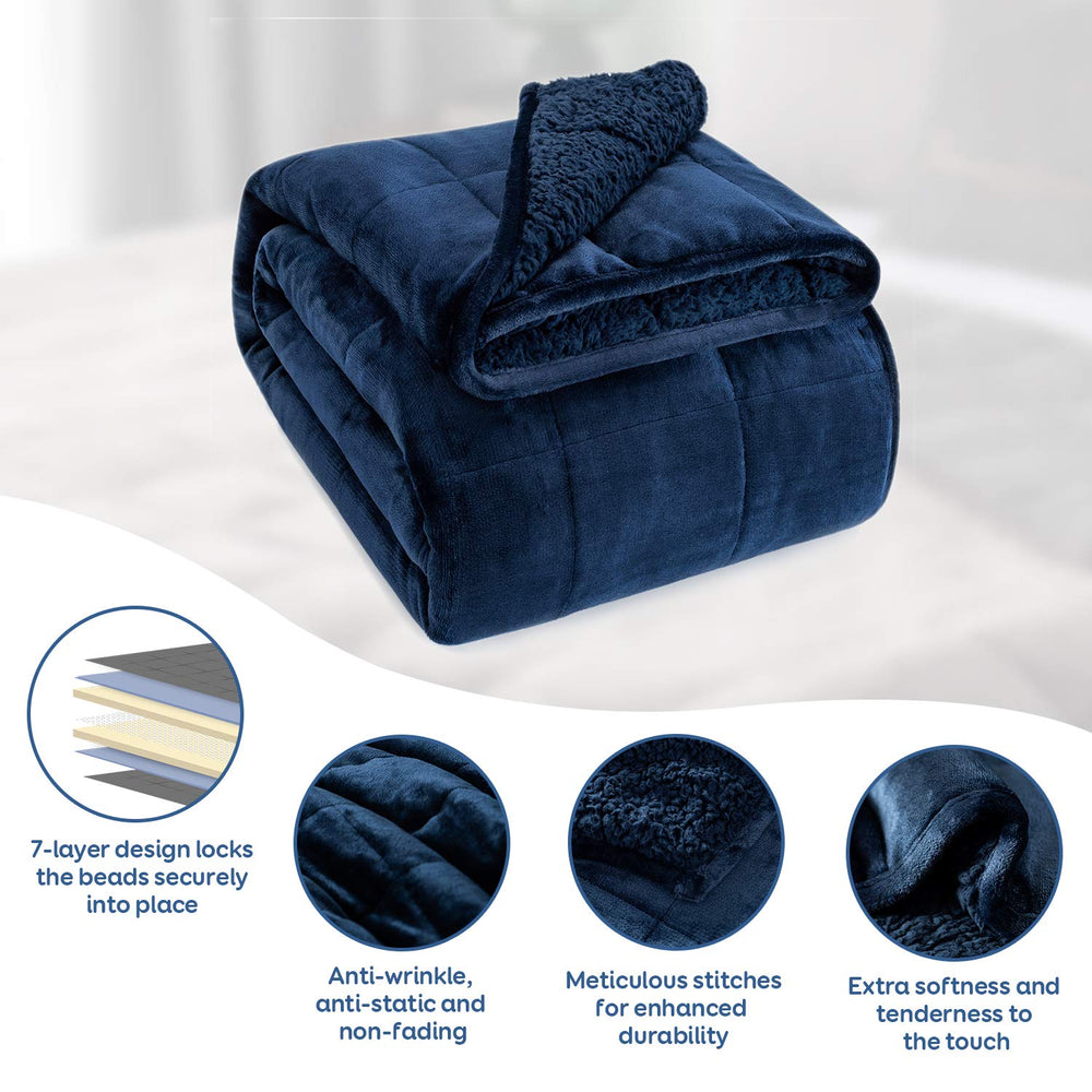 Cottonblue couverture posée sur lit queen démontrant ajustement corporel idéal