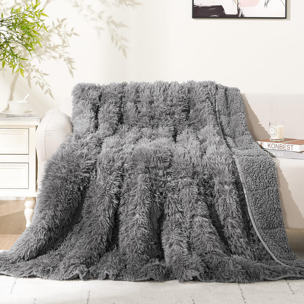 Cottonblue face en fausse fourrure douce pour confort luxueux