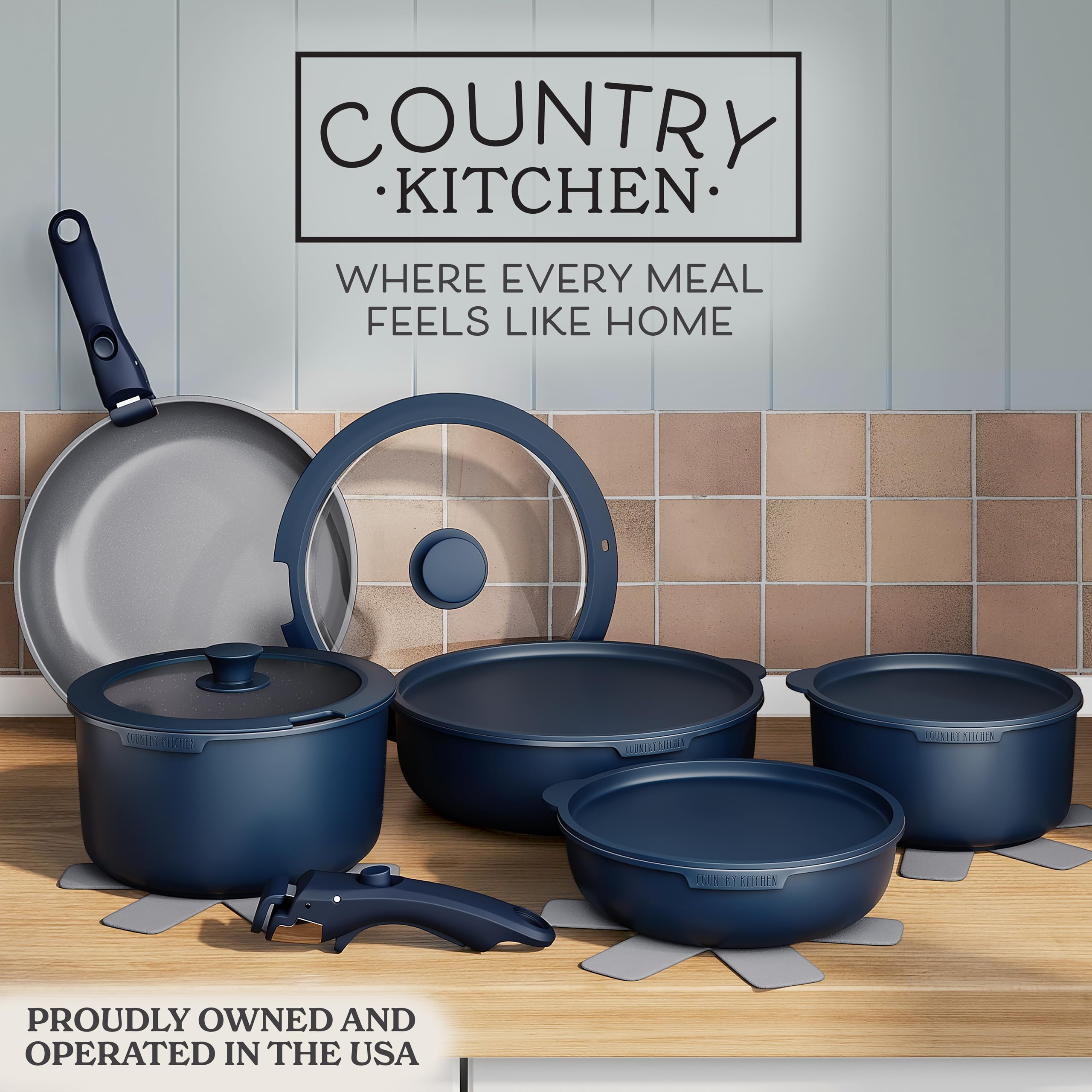 Country Kitchen gros plan du revêtement céramique propre et facile à nettoyer