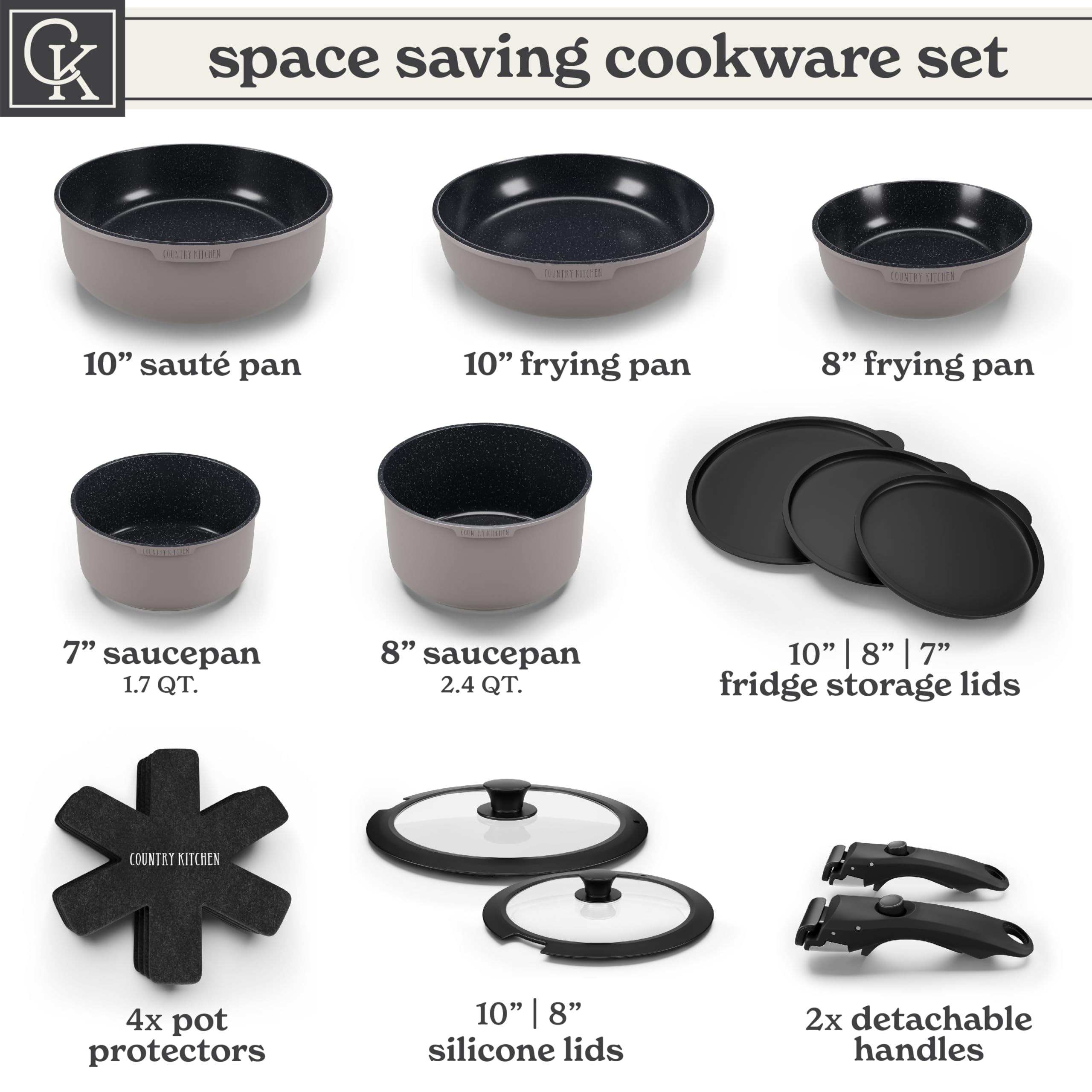 Country Kitchen empilage compact pour optimiser l'espace dans les placards