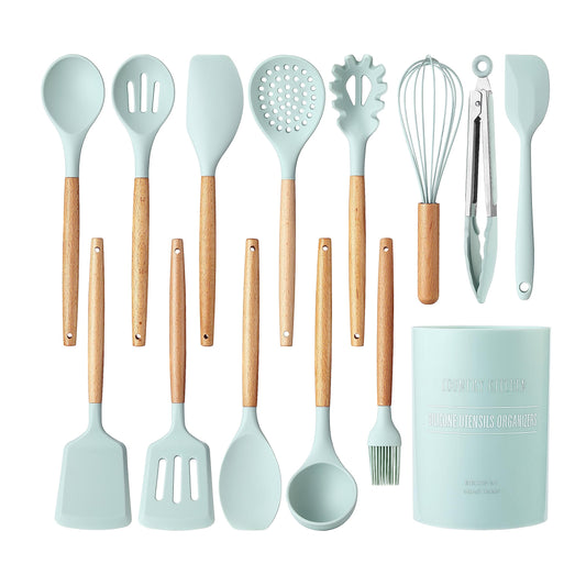 Country Kitchen ensemble avant menthe montrant tout le contenu et esthétique pratique
