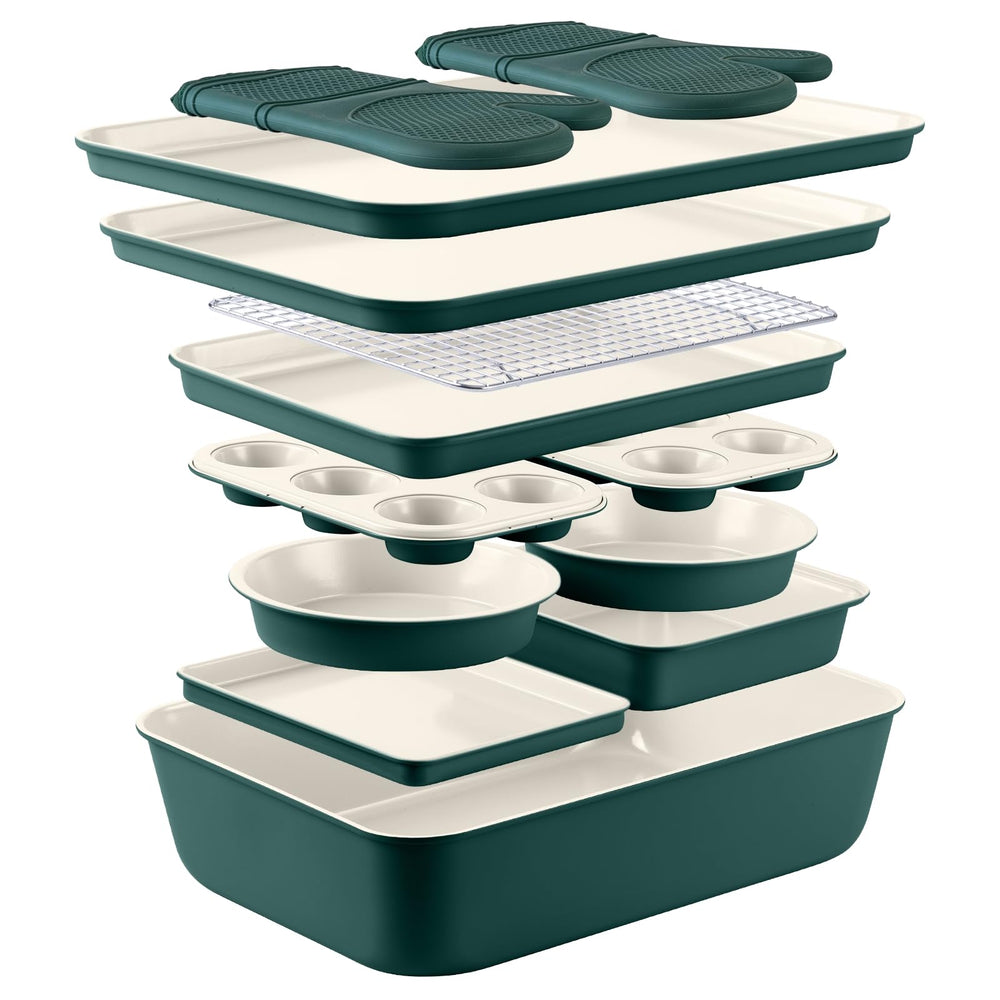 Country Kitchen vue avant du set couleur sauge montrant rangement compact