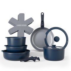 Country Kitchen face avant du set denim montrant design et rangement