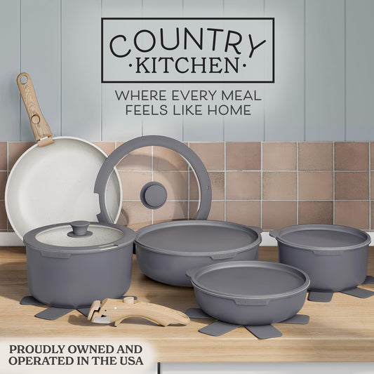 Country Kitchen gros plan du revêtement granit antiadhésif sûr sans PFOS PFOA, nettoyage facile