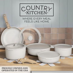Country Kitchen gros plan du revêtement granit antiadhésif montrant durabilité et sécurité