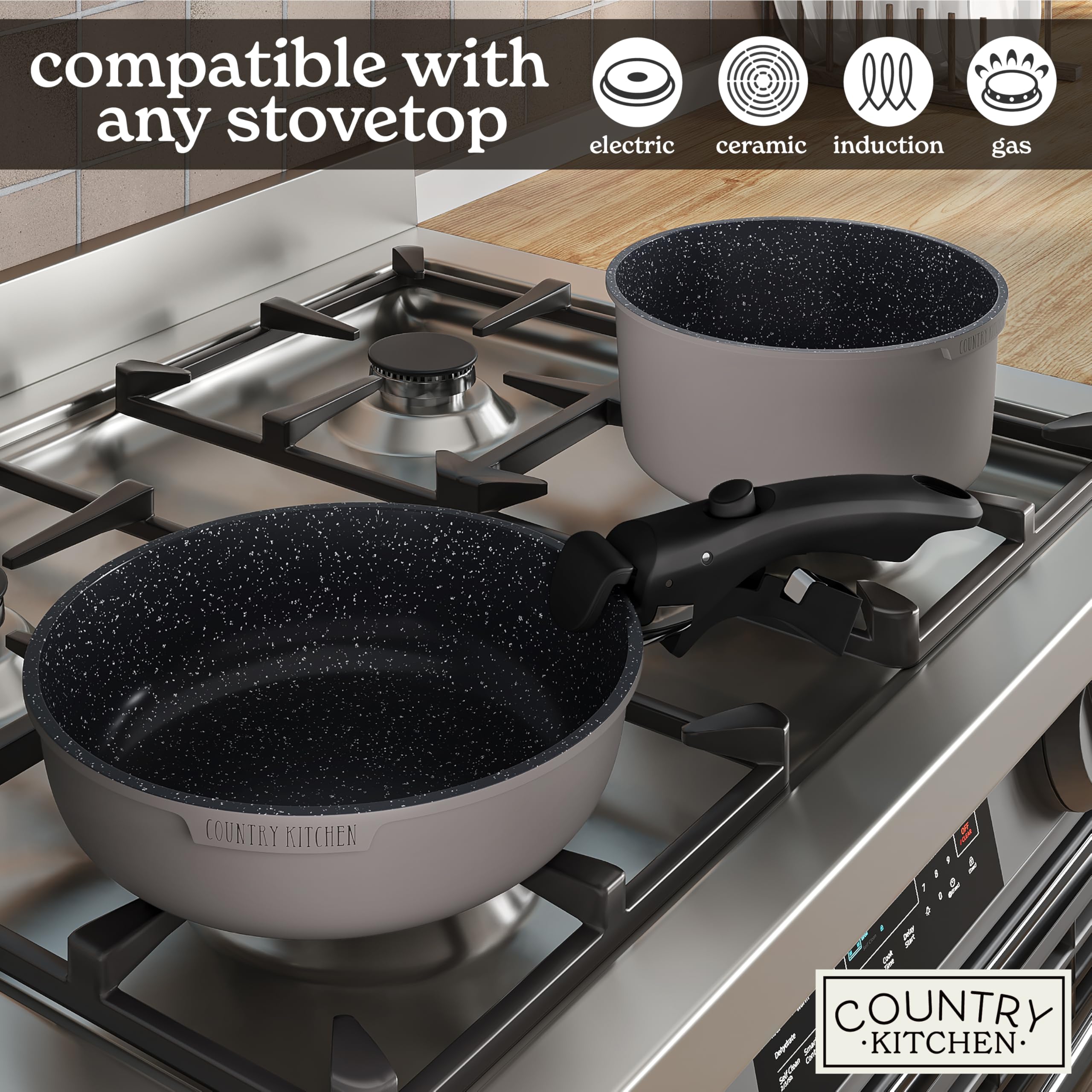 Country Kitchen plat entrant au four illustrant résistance jusqu'à 480°F