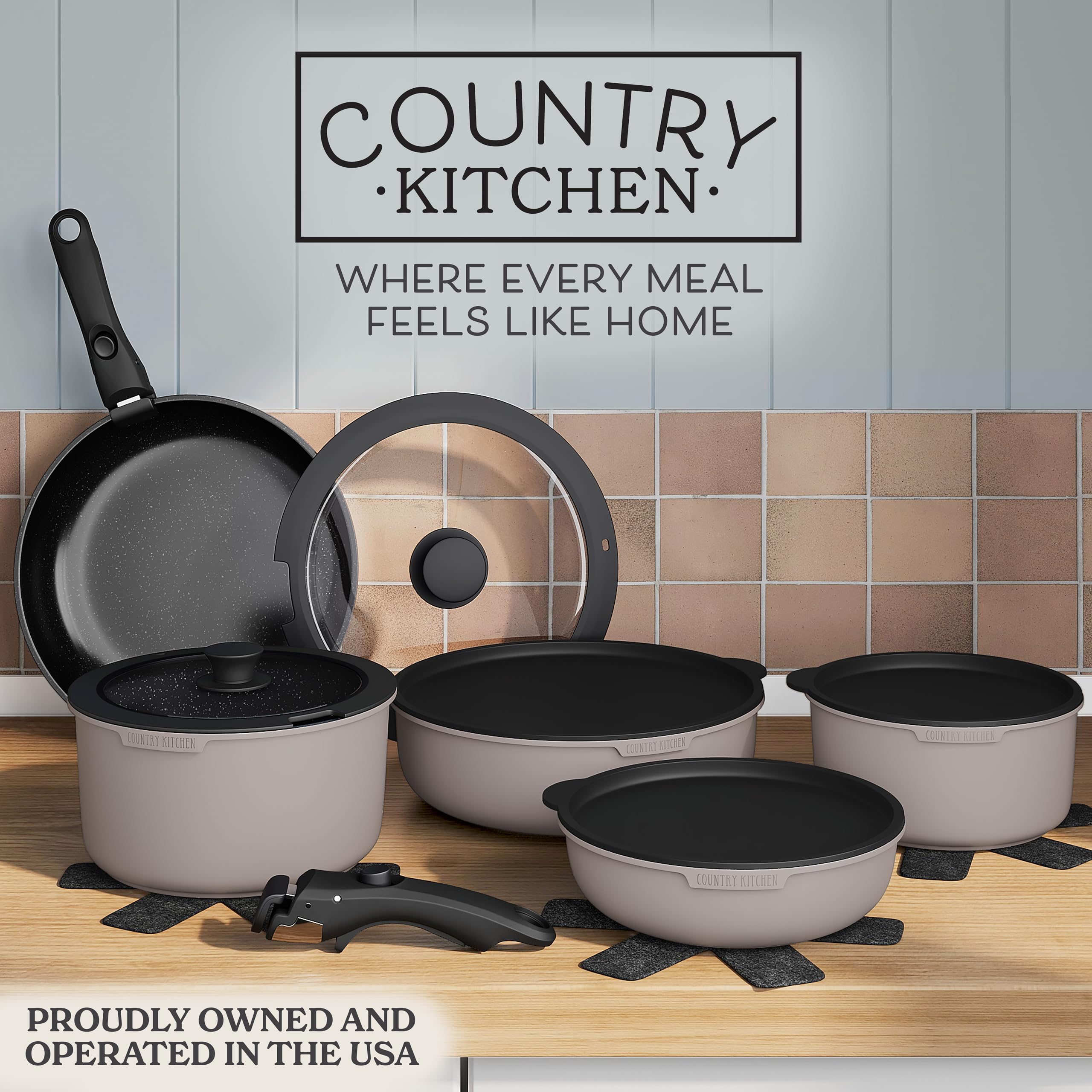 Country Kitchen poignée détachée sur table facilitant le transport et service
