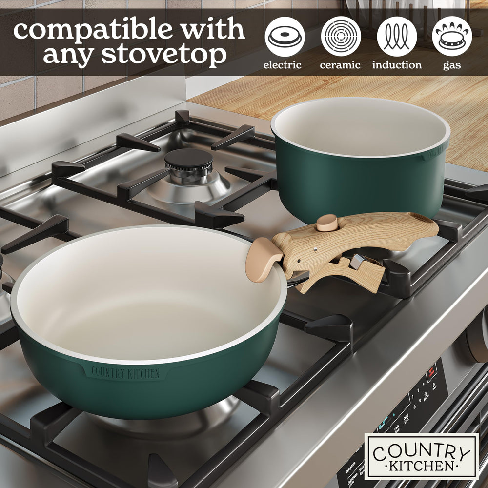 Country Kitchen poêle en usage sur plaque montrant une cuisson polyvalente