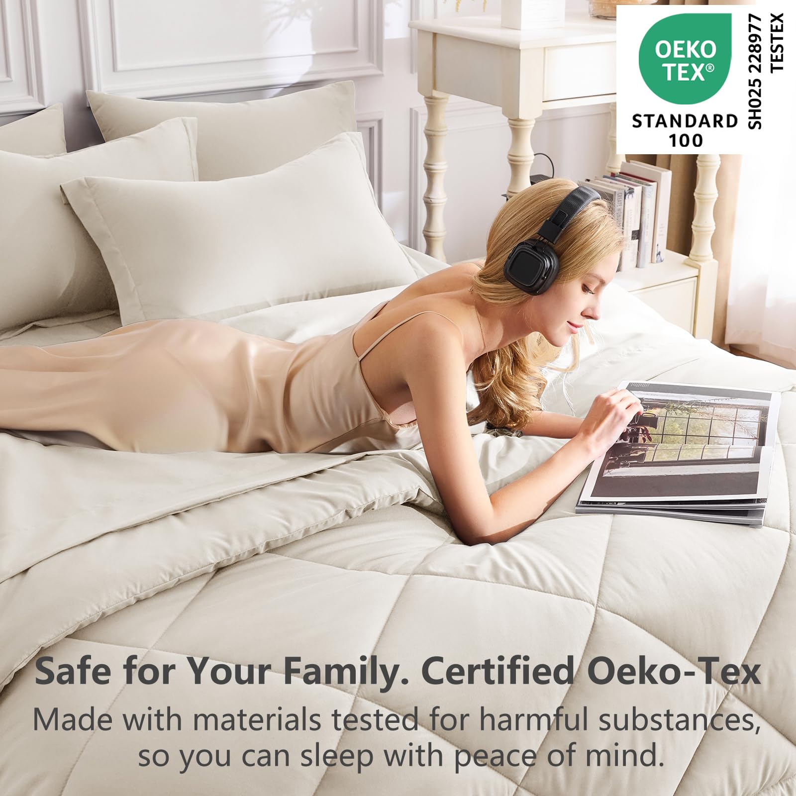 CozyLux motif quilting en losange maintenant le garnissage pour une chaleur répartie