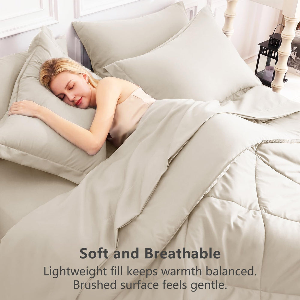 CozyLux lit entièrement fait illustrant la coordination harmonieuse des 7 pièces