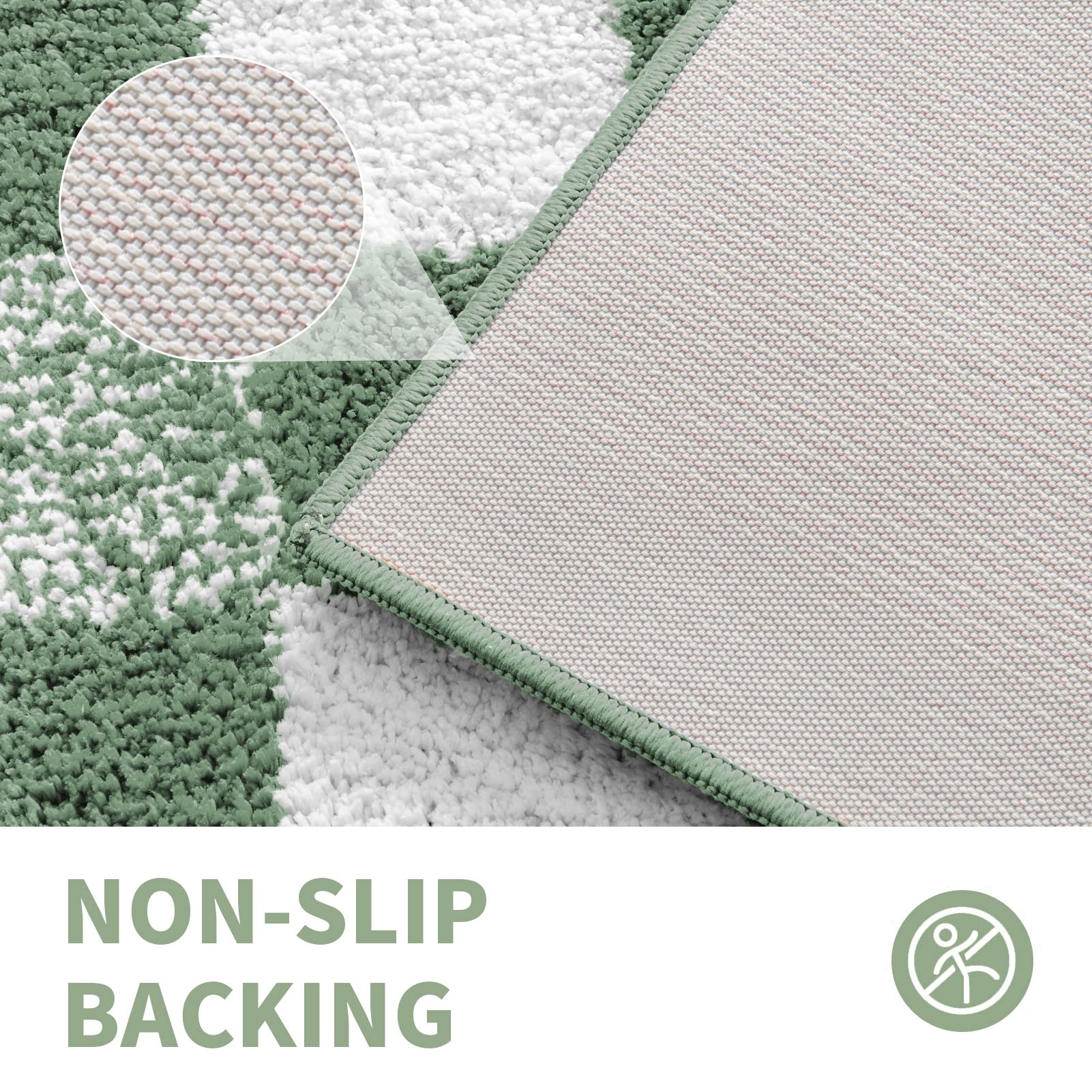 CozeCube tapis illustrant la taille 32x20 pouces par rapport à un pied