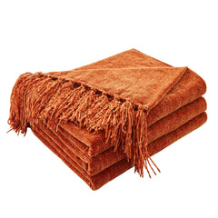 CozeCube plaid face complète montrant couleur rust orange et confort