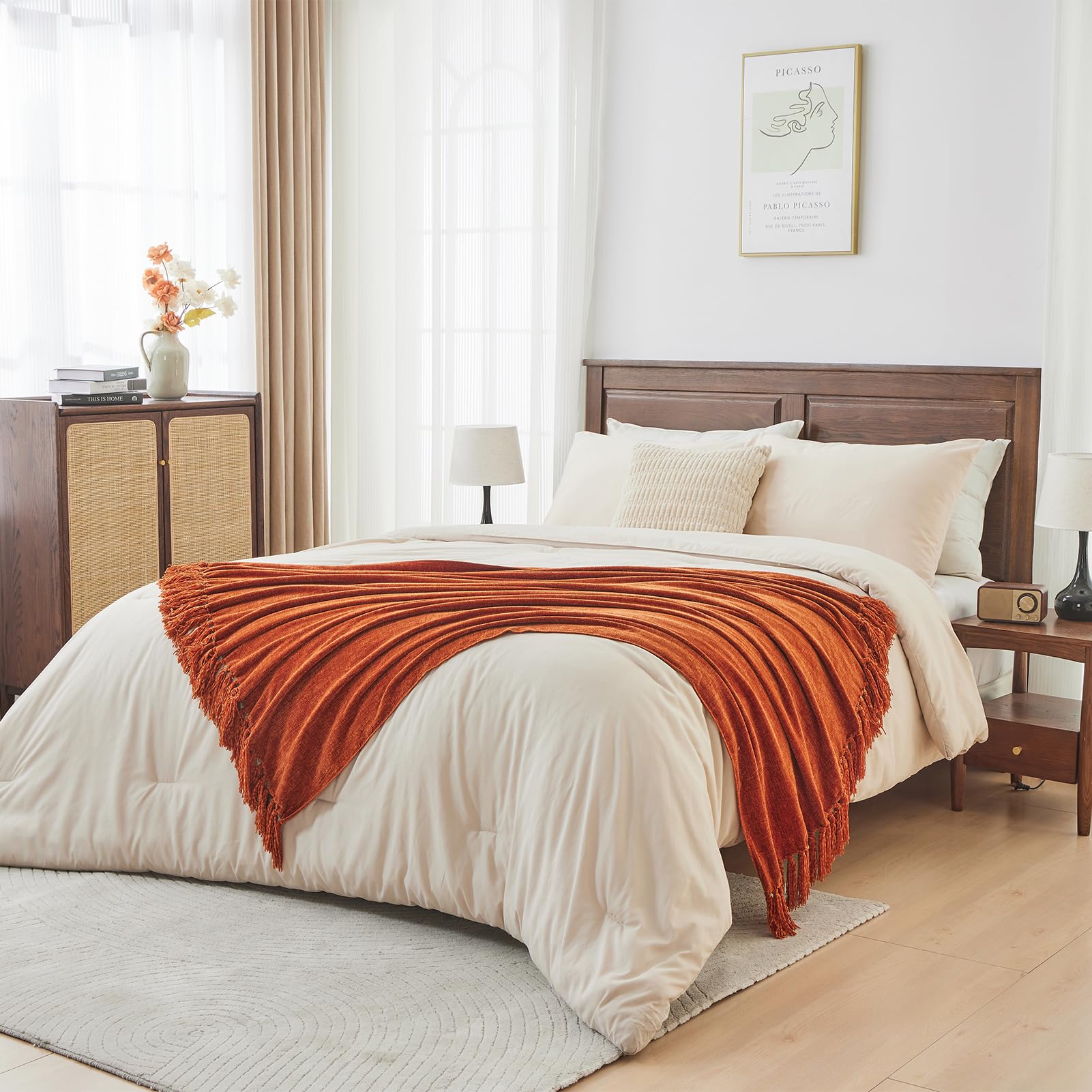 CozeCube plaid plié montrant taille 50x60 facile à ranger