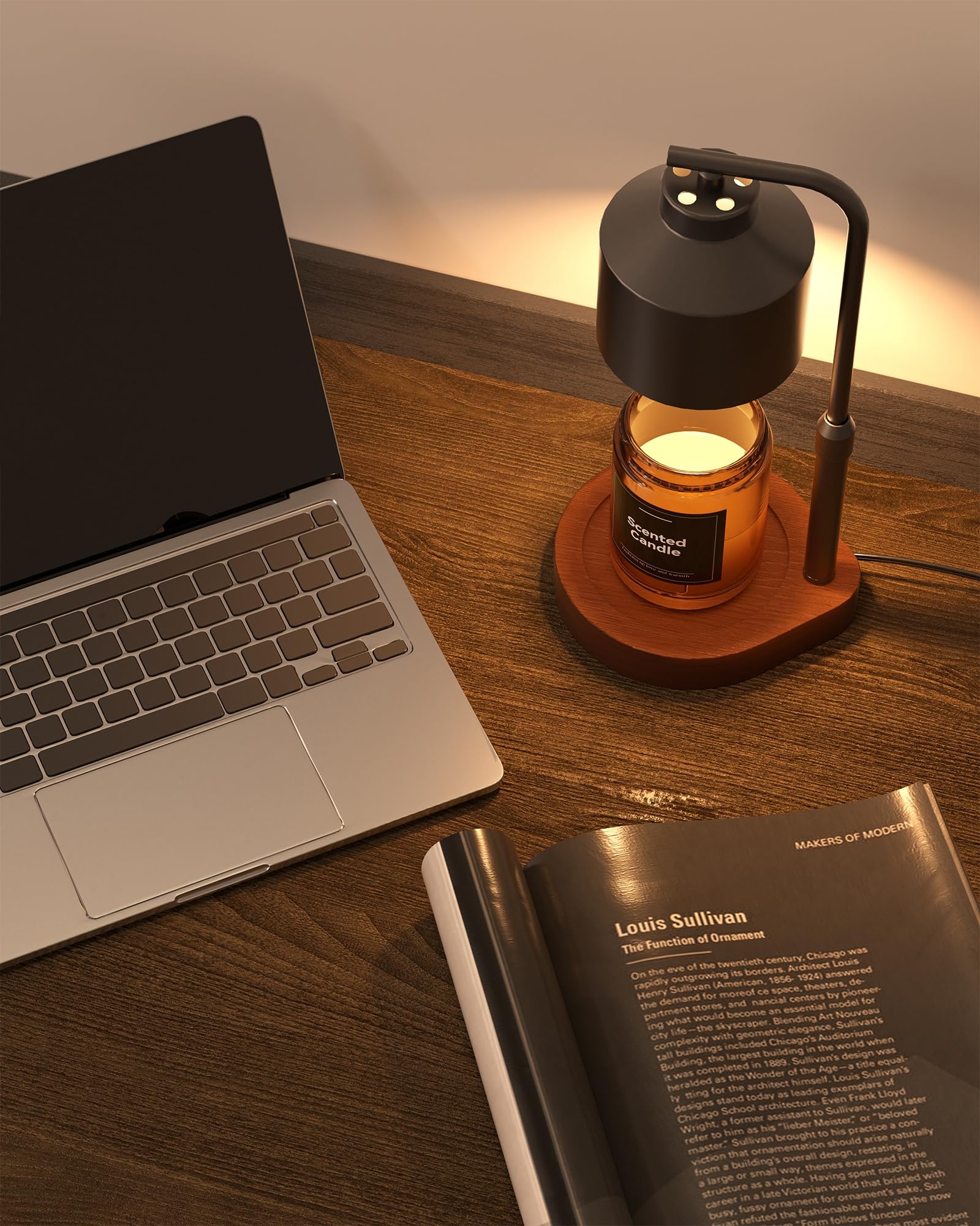 Cozmara lampe en usage avec une bougie en pot pour une pièce parfumée sans flamme