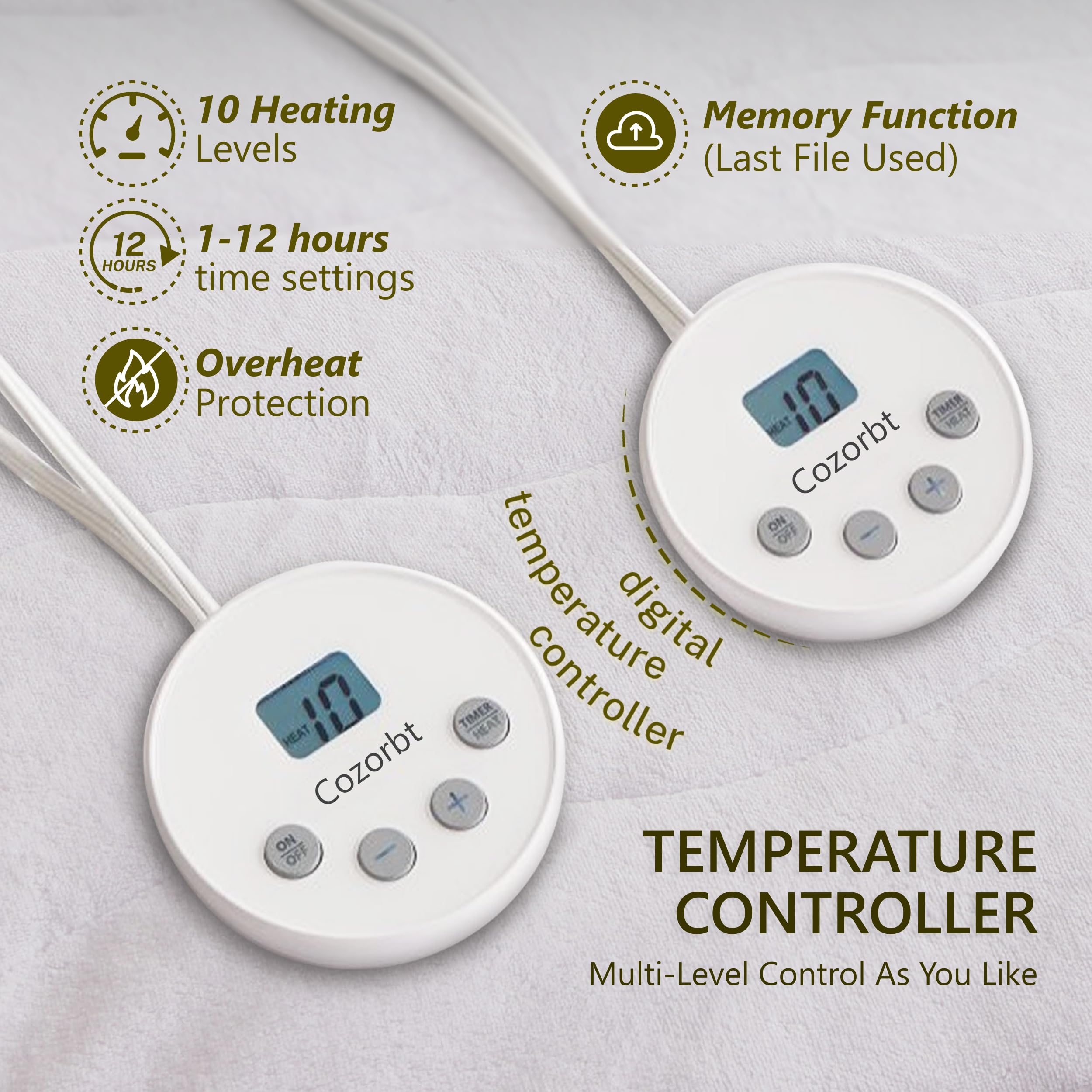 Cozorbt surmatelas installé sur lit Queen illustrant confort immédiat