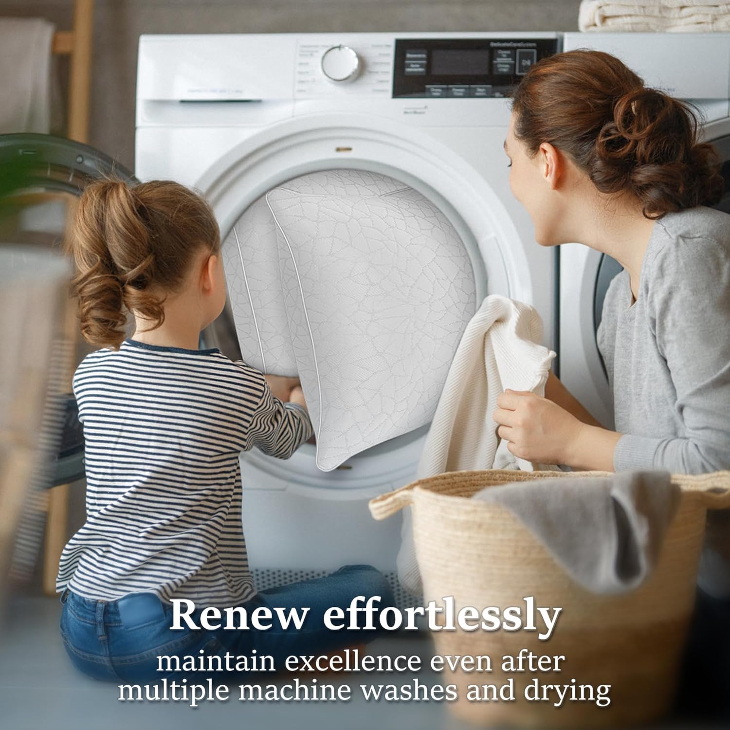 COZSINOOR étiquette entretien illustrant lavage machine et séchage sûr