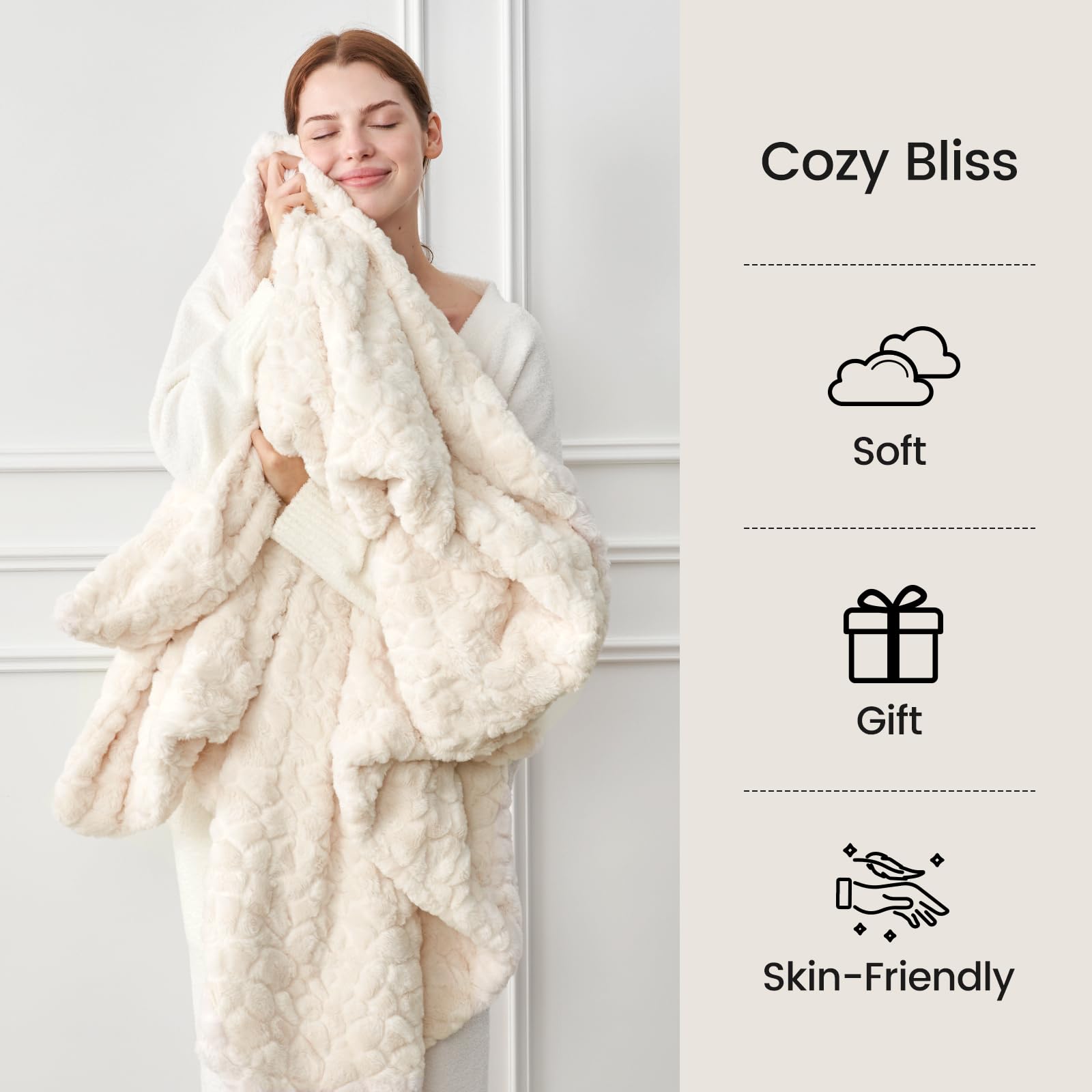 Cozy Bliss comparaison taille avec coussin illustrant couverture XL
