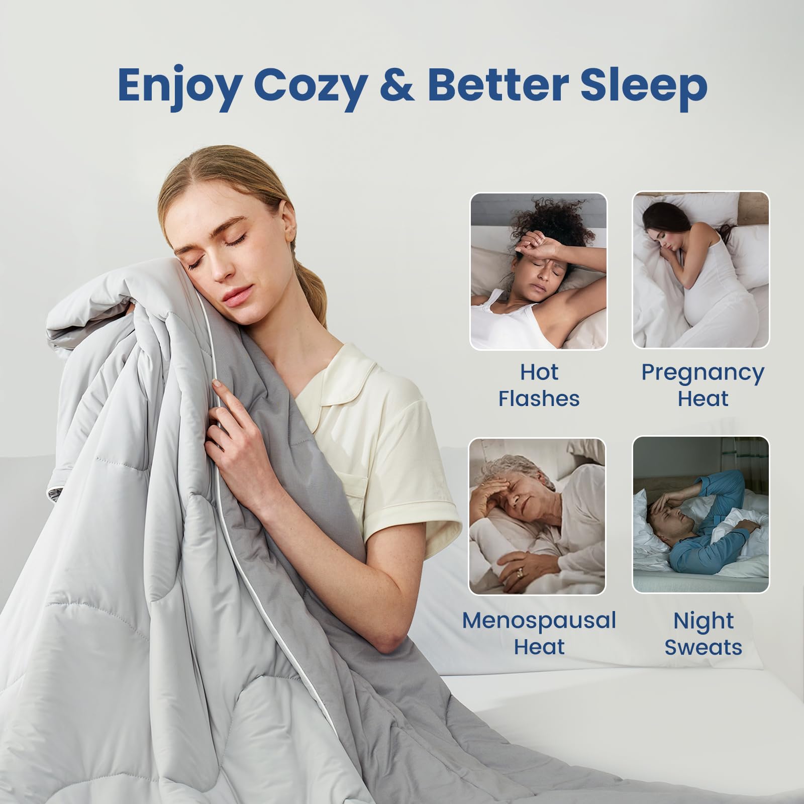 Cozy Bliss comparaison d'échelle montrant la taille Queen 90×90 pour visualiser l'ajustement