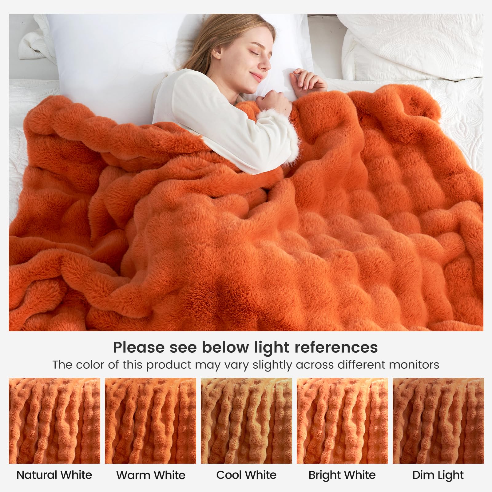 Plaid Cozy Bliss disposé sur lit montrant ambiance chaleureuse de chambre